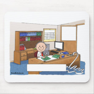 Buchhalter, männlich - Personalisierter Cartoon Mousepad