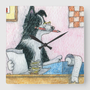 Buchhalter Quadratische Wanduhr