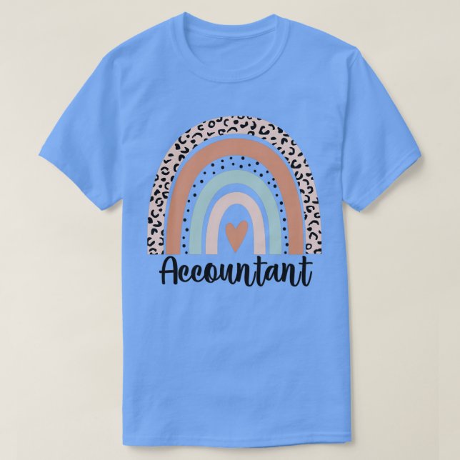 Buchhalter Rainbow Leopard Buchhaltung Lebenszyklu T-Shirt (Design vorne)