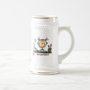 Buchhalter-Strichmännchen Bierglas