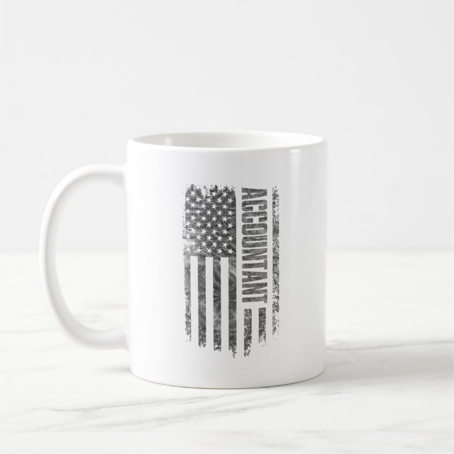 Buchhalter USA-Flagge Distressed-Design Kaffeetasse (Links)