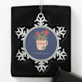 Buchhalter Vielen Dank an Christmas Poinsettias Schneeflocken Zinn-Ornament