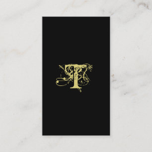 Buchhalter-Visitenkarte-Monogramm-Schwarz-Gold Visitenkarte