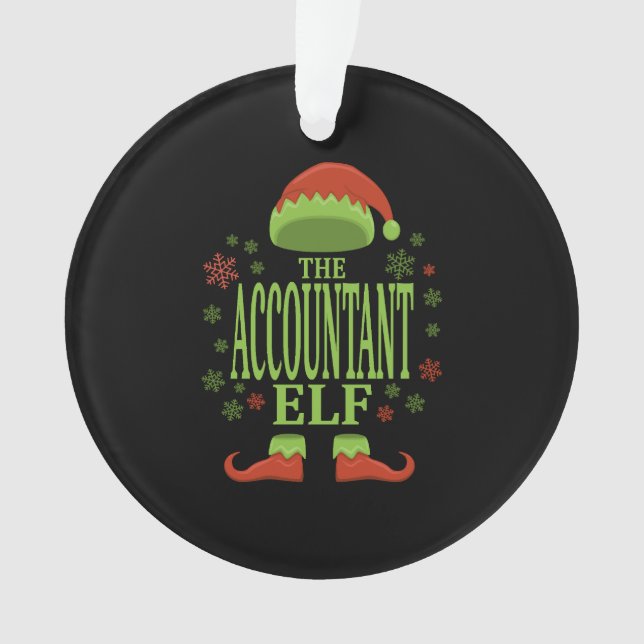 Buchhalter Weihnachten Elf Ornament (Vorderseite)