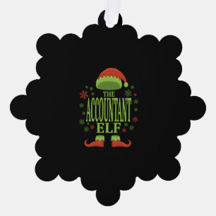 Buchhalter Weihnachten Elf Ornament Karte