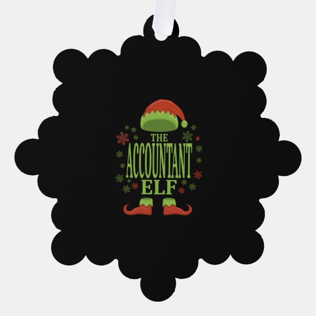 Buchhalter Weihnachten Elf Ornament Karte (Vorderseite)