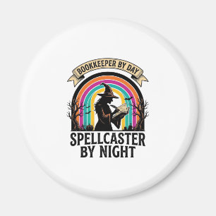 Buchhalterin Hexe Retro Halloween Buchhaltungsdesi Magnet