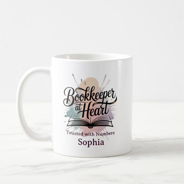 Buchhalterin im Herzen Personalisiert Kaffeetasse (Links)
