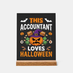 Buchhalterin liebt Halloween-Kürbis Buchhalterin D Acrylschild