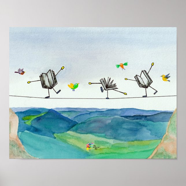 Buchhalterposter Art Tightrope Buchbalancierung Poster (Vorne)