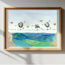 Buchhalterposter Art Tightrope Buchbalancierung