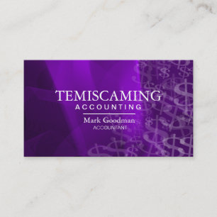 Buchhaltungs-Geschäfts-Karten-lila weiße Visitenkarte
