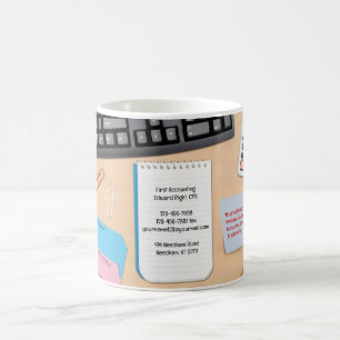 Buchhaltungsbüro Schreibtisch Hintergrund Tasse