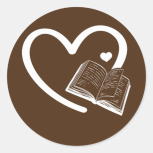 Buchherzen Buchwurm Buchvorlesung Buchvorlesung Lo Runder Aufkleber