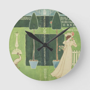 Buchhülleentwurf für 'eine Blumenphantasie in Runde Wanduhr