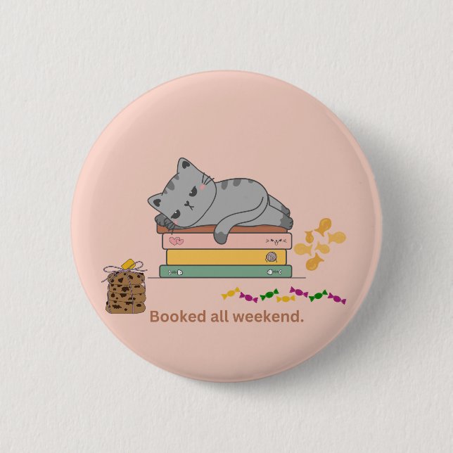 Buchkatze Button (Vorderseite)