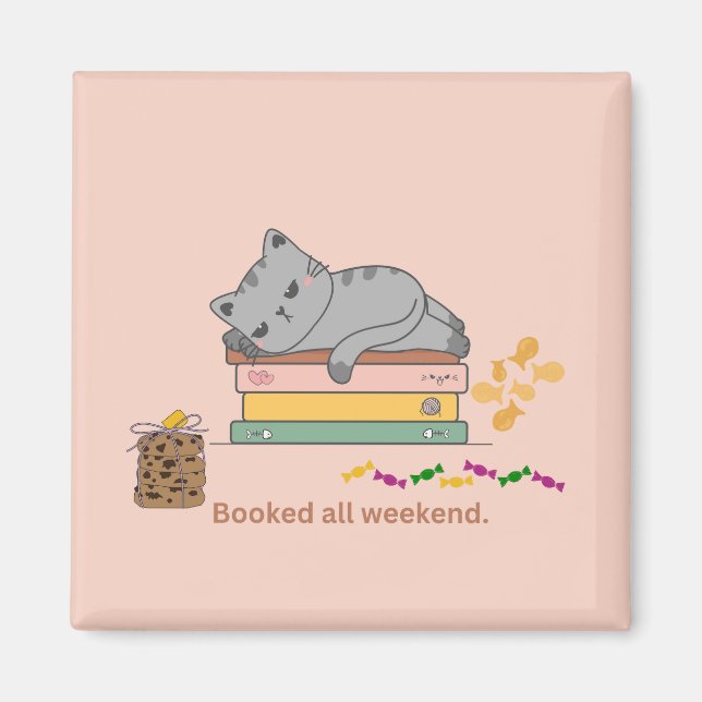 Buchkatze Magnet (Vorne)