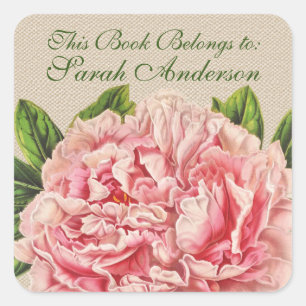 Buchkleber für antike Bücher Dieses Buch gehört Quadratischer Aufkleber