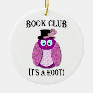 Buchklub - Es ist ein Hoot - rosa Design Keramikornament