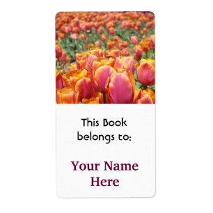 Buchlabels Dieses Buch gehört: Ihr Name Tulpen