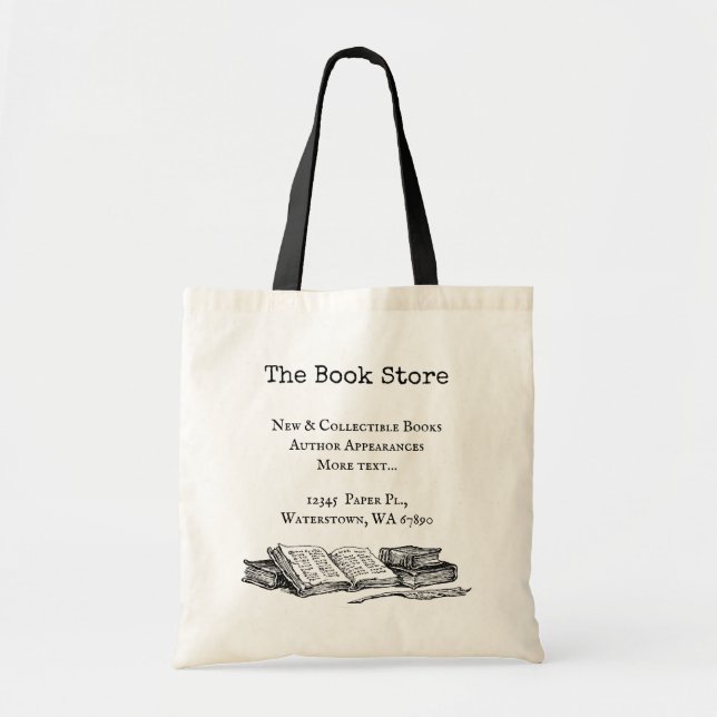 Buchladen Alte Bücher Editierbar Tragetasche (Vorne)