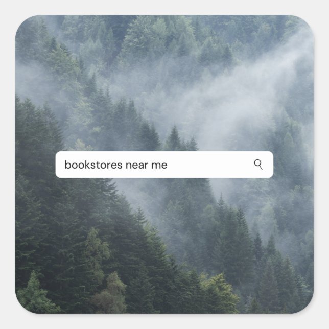 Buchläden in der Nähe von mir im Wald Quadratischer Aufkleber (Vorderseite)