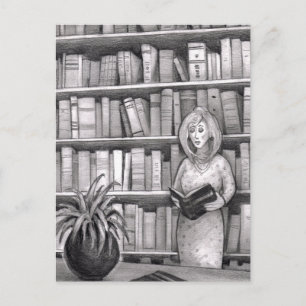 Buchlesen Postkarte