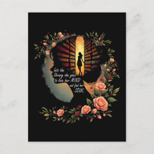 Buchlesender Bücherwurm Buchliebhaber Frauen Mädch Postkarte