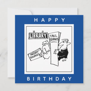 Buchleser auf einem BibliotheksCartoon Karte