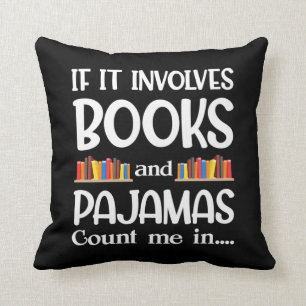 Buchleser Pajamas Buchwurm Funny Reading Kissen