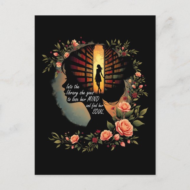 Buchlesung Buchwurm Buch Lover Women Girls Libra Postkarte (Vorderseite)