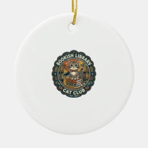 Buchliebende Bibliotheks-Katzen-POD-Vektorgrafik - Keramik Ornament