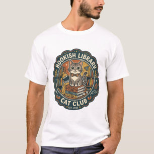 Buchliebende Bibliothekskatze POD Vektorgrafik - B T-Shirt