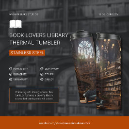 Buchliebhaber Bibliothek Thermal Tumbler Thermosbecher
