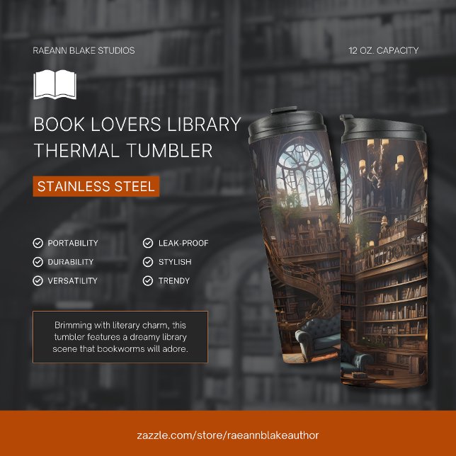Buchliebhaber Bibliothek Thermal Tumbler Thermosbecher (Von Creator hochgeladen)