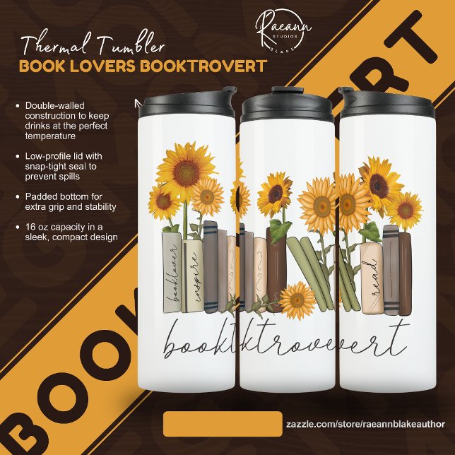 Buchliebhaber Booktrovertierte Thermal Tumbler Thermosbecher (Von Creator hochgeladen)
