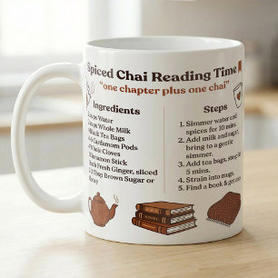 Buchliebhaber-Chai-Rezept Gemütliche Nacht Kaffeetasse