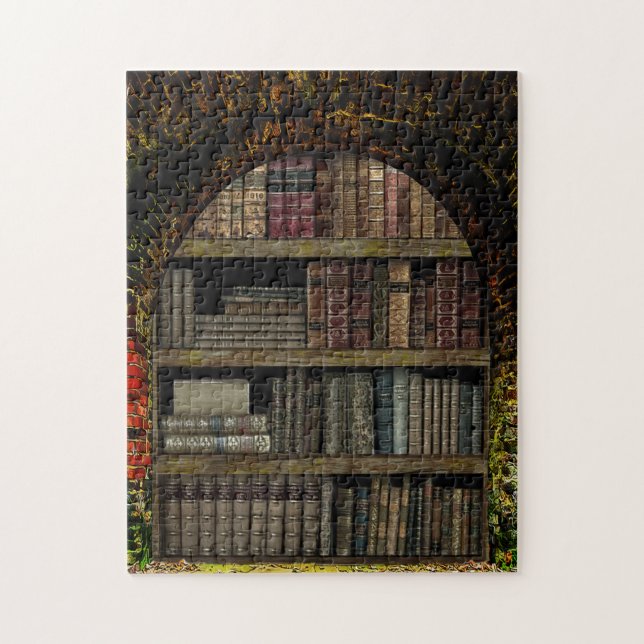 Buchliebhaber der Alten Buchbibliothek Puzzle (Vertikal)