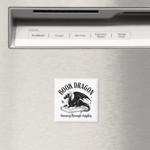 Buchliebhaber-Drache Fantasy Buchliebhaber-Spruch Magnet