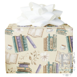 Buchliebhaber-Einwickelpapier in Creme Geschenkpapier