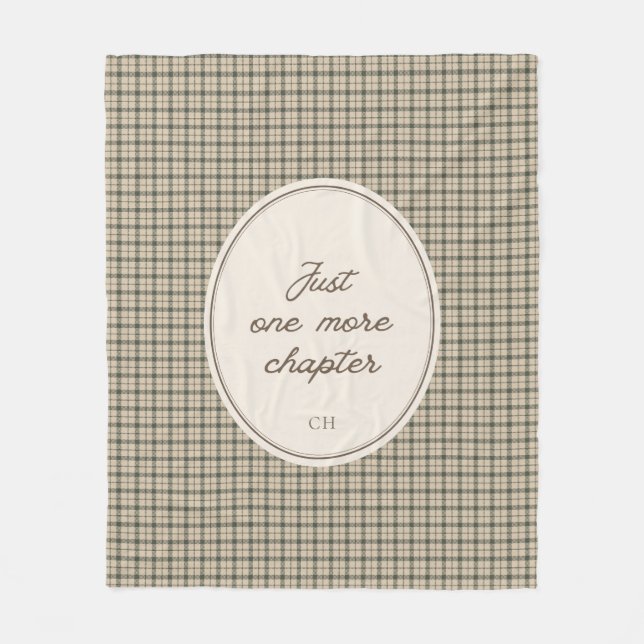 Buchliebhaber Elegantes Skript Gingham Monogramm G Fleecedecke (Vorderseite)