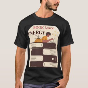 Buchliebhaber-Energie Minimale Typografie Gestaltu T-Shirt
