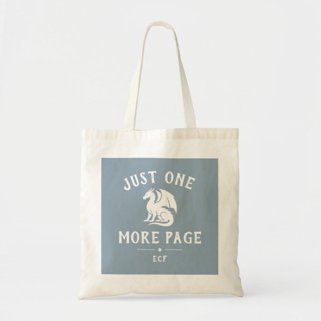 Buchliebhaber Fantasy-Drache-Monogramm Tragetasche (Vorne)