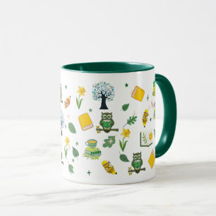 Buchliebhaber Frühlingsdesign 11oz Kaffeetasse