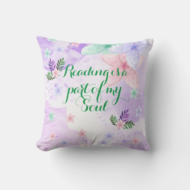 Buchliebhaber Hübsch lebendige Blume Kissen (Vorderseite)