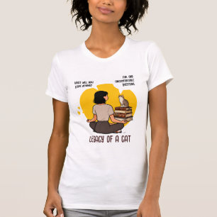 Buchliebhaber Katzenliebhaber Intellektueller Humo T-Shirt