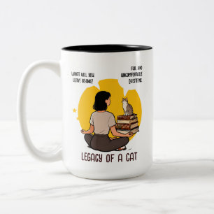 Buchliebhaber Katzenliebhaber Intellektueller Humo Zweifarbige Tasse
