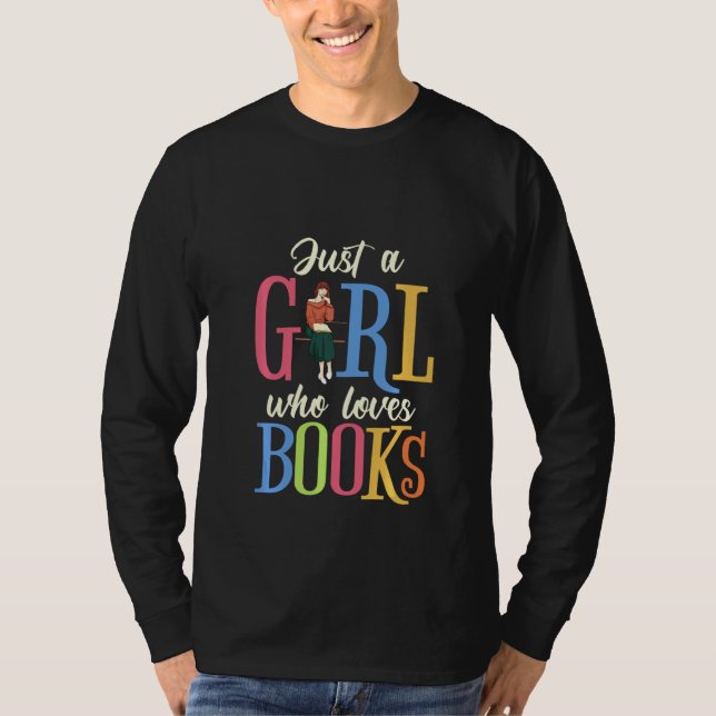 Buchliebhaber Nur ein Mädchen, die Lieben Bücher P T-Shirt (Vorderseite)