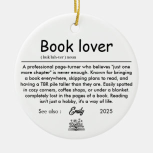 Buchliebhaber-Ornament, Leser-Definition Weihnacht Keramik Ornament