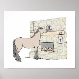 Buchliebhaber-Pferd-Kunstprint   Dekoration für di